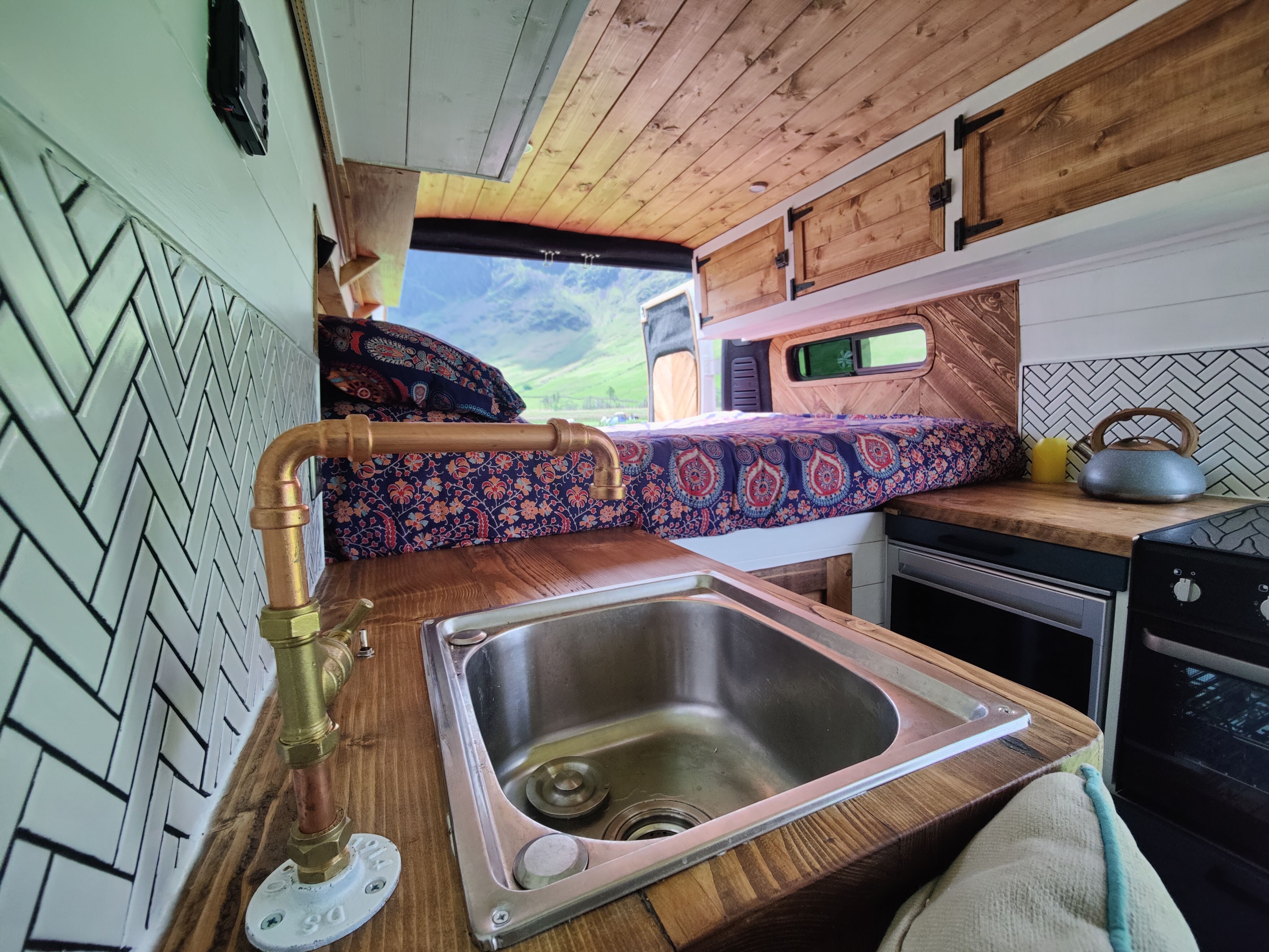 Finished campervan interior ready for the road